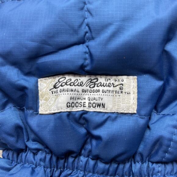 Eddie Bauer Goose Down Ice Scraper Mitt Blue Quilted Insulated Glove Mitten - Picture 3 of 6